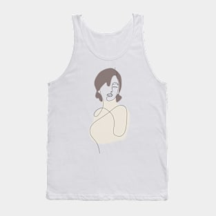 Lady - Simple Minimalist Line Art Design Tank Top